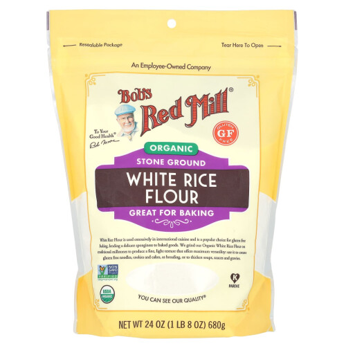 Μπób's Red Mill, Οργανική Λευκή Ρύζι ΦLOUR, 24 oz (680 g)