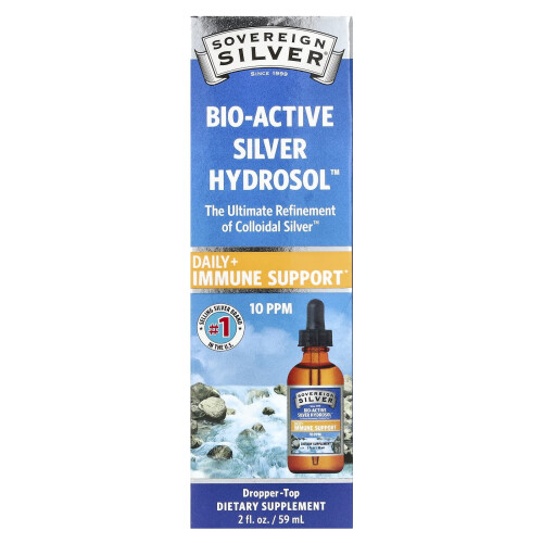 Sovereign Silver, Bio-Active Αργυρική Hydrosol Dropper-Top, 10 PPM, 2 fl oz (59 ml)
