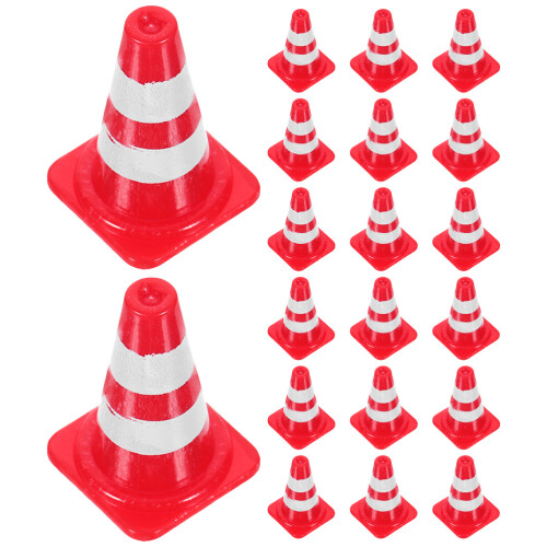 48Pièces Mini Cônes De Circulation ABS Rouge Jouet Éducatif Décor 1