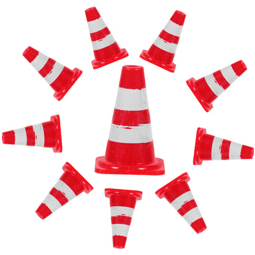 48Pièces Mini Cônes De Circulation ABS Rouge Jouet Éducatif Décor 2