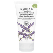 DERMA E, Krem do rąk uelastyczniający Shea, witamina E, lawenda & nerolia, 2 oz (56 g)