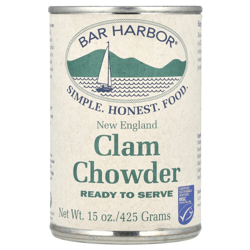 Bar Harbor, Νέα Αγγλία Clam Chowder, 15 oz (425 g)
