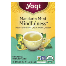 Yogi Tea, Yogi Tee, Mandarin Minze Mindfulness, Koffeinfrei, 16 Teebeutel, 1.12 oz (32 g)