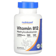 Nutricost, Witamina B12, 1 000 mcg, 120 kapsułek