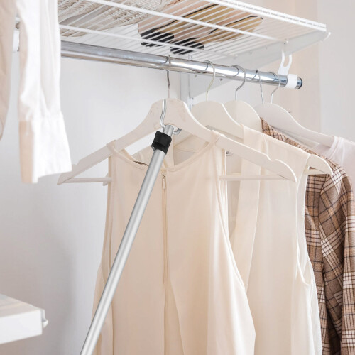 4Pièces Tringle Solide Argentée Pour Séchage Vêtements 2