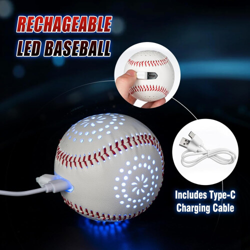 Ladattava LED-valolla hohtava baseball-pallo 2