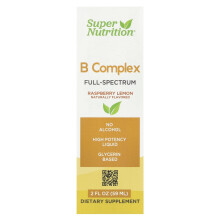Super Nutrition, B-vitamin, Fullspektrum, Rödbär & citron, 2 fl oz (59 ml)