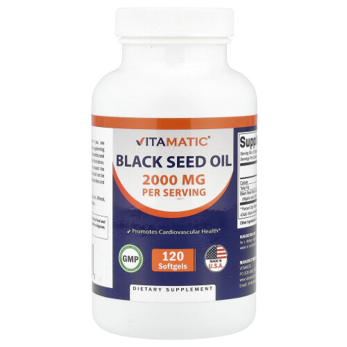 Vitamatic, Μαύρη Σπόρος Οϊλ, 120 Πολύπεπτα (1,000 mg ανά Πολύπεπτο)