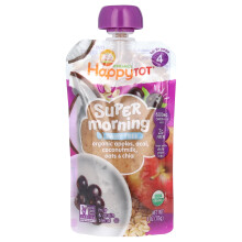 Happy Family Organics, Happy Tot, Super Morgen, Melkvrij, Voor 2+ Jaar, Organische Appels, Acai, Kokosmelk, Oat en Chia, 4 oz (113 g)