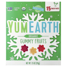 YumEarth, Frutta Gommosa Organica, 15 Pacchi di Snack, 0.5 oz (14 g) Ogni Uno