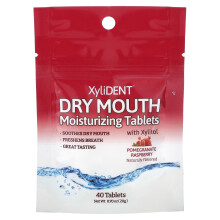 XyliDENT, Tør Mundsmuldrehydrerende Tabletter med Xylitol, Pomegranate Raspberry, 40 Tabletter, 0,70 oz (20 g)