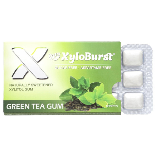 Xyloburst, Xylitol Γάλα, Πράσινο Τσάι, 12 Τμήματα
