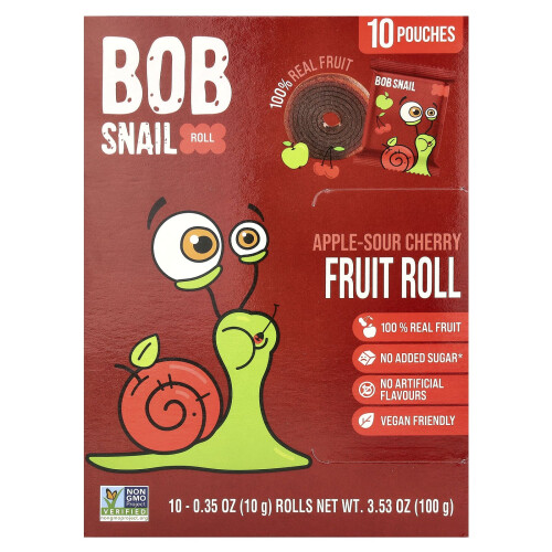 Bob Snail, Φρούτα Ρόλλς, Σελήνια-Κεράσι, 10 Σάκους, 0.35 oz (10 g) Κάθε