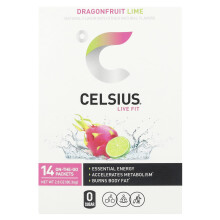 Celsius, Live Fit, Dragonfruit Lime, 14 Embalagens em Movimento, 0.2 oz (5.74 g) Cada