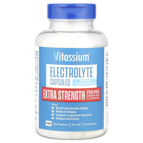 Vitassium, Electrolyte Capsules, Size "00", 100 Vegan Capsules