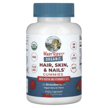 MaryRuth's, Organic Hair, Skin & Nails Gummies, Truskawka, 2 500 mcg, 60 Gummies (1 250 mcg na Gummy)