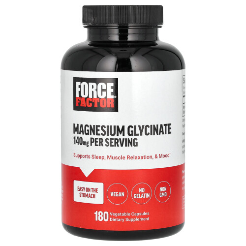 Force Factor, Magnesio Glicinato, 140 mg, 180 Capsule Vegetali