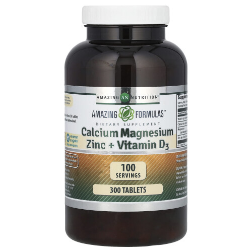 Amazing Nutrition, Amazing Formulas, Κάλιο Μαγνήσιο Ψευδάργυρος + Βιταμίνη D3, 300 Πιλάκια