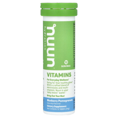 Nuun, Υδρατίνη, Βιταμίνες, Effervescent Ποτό, Blueberry Pomegranate, 12 Tablets