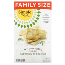 Simple Mills, Amandelmeel Crackers, Rosemarijn & Zeezout, Familiegrootte, 7 oz (199 g)
