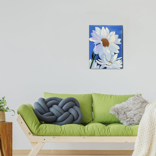 Obraz ścienny Dicilly Indigo Blue Daisy na płótnie 12x16 cali 1