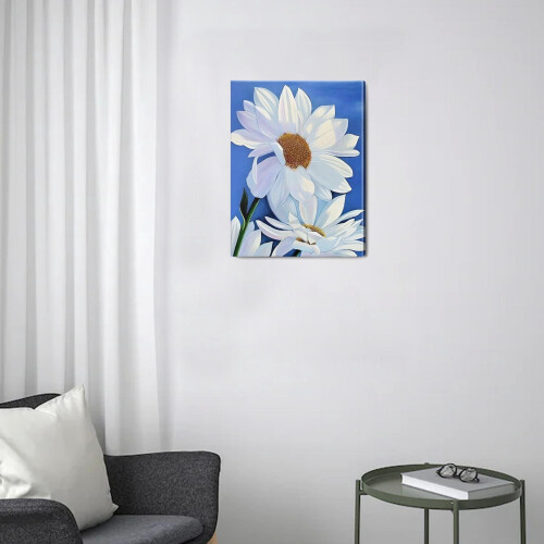 Obraz ścienny Dicilly Indigo Blue Daisy na płótnie 12x16 cali 2
