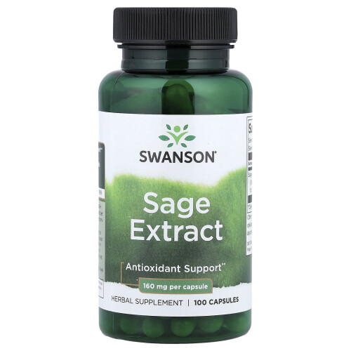 Swanson, Extracto de Salvia, 160 mg, 100 Cápsulas