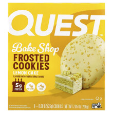Quest Nutrition, Biscotti Frosted Bake Shop, Torta di Limone, 8 Biscotti, 0.88 oz (25 g) Ogni