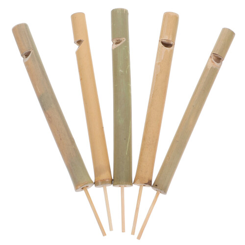 10Pièces Sifflets Bambou Beige Flûte Précise Usage Parc Forêt