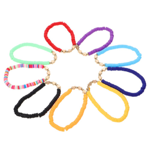 27Pcs Elastic Polymer Bracelets Stackable Boho Style Set