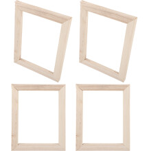 8Pcs Wooden Square Shape Canvas Frames Khaki Color for Painting