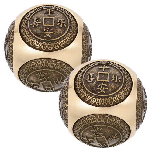 6Pcs Brass Hand Exercise Massage Balls Non-Chiming Solid Fitness Tool