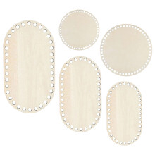 5Pcs Handmade Wooden Basket Bottoms Cushion Pads Oval Bag Base Shapers