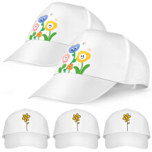 36Pièces Casquettes Blanches Enfants 100% Coton Pour Activités DIY