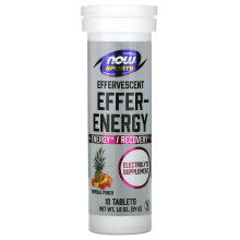 NOW Foods, Sports, Effer-Energy, Tropisch fruit, 10 Tabletten, 1,9 oz (54 g)