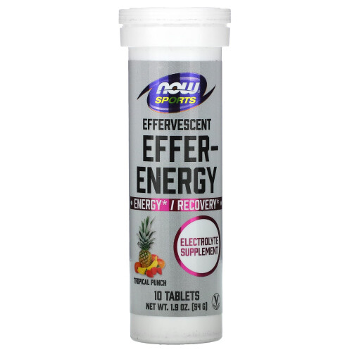 NOW Foods ΝΑΟΥ Φουντς, Αθλητισμός, Effer-Energy, Τροπική Πάουντς, 10 Τάμπλες, 1.9 oz (54 g)