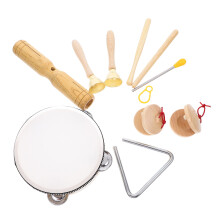 2Sets Kids Percussie Speelgoed Hout Beige Muziekontwikkeling Set