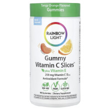 Rainbow Light, Gummy Vitamin C Slices Plus Vitamin E, Tangy Orange, 90 Gummies