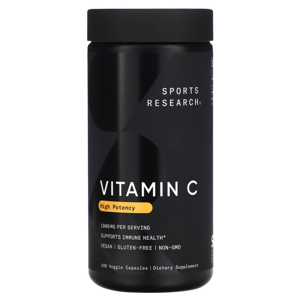 Photos - Vitamins & Minerals Sports Research , High Potency Vitamin C, 1,000 mg, 240 Veggie Capsules