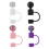 4Pcs Silicone Straw Caps for Coffee Cups with Rhinestone Decor 1
