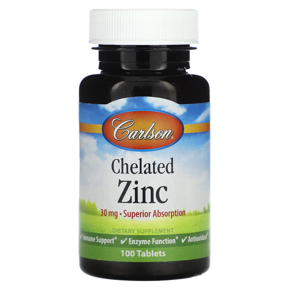 Carlson Chelated Zinc, 30Mg - 100 Tablets