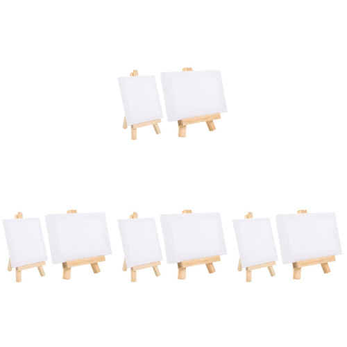 8Ensembles Chevalets De Toile Mini Bois Beige Pour Usage 2