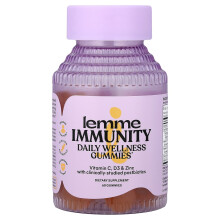 Lemme, Immunitäts-Tages-Wellness-Gummibärchen, Süße Orange, 60 Gummibärchen