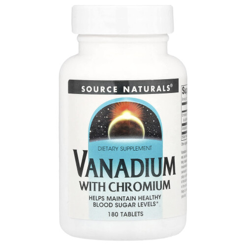 Source Naturals, Βανάντιο Με Χρωμίου, 180 Κάψουλες