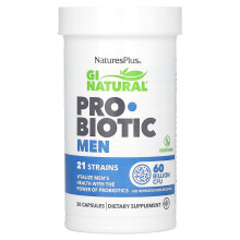 NaturesPlus, GI Natural, Probiotik für Männer, 60 Milliarden CFU, 30 Kapseln