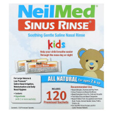 NeilMed, Lapset, Sinus Rinse, Ikä 2 +, 120 Premixed sachetti, 0.037 oz (1.04 g) Kappale