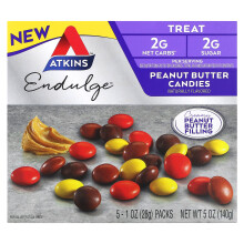 Atkins, Endulge, Caramelle di Burro di Arachidi, 5 Bar, 1 oz (28 g) Ogni