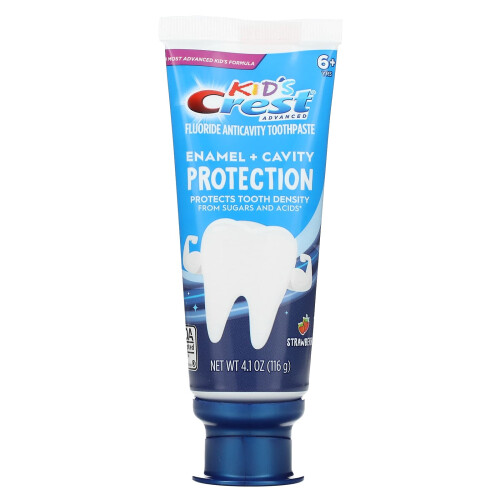 Crest Κρέστ, Kids, Advanced, Fluoride Anticavity Toothpaste, 6+ Yrs, Strawberry, 4.1 oz (116 g)