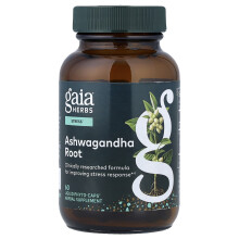 Gaia Herbs, Kôrka ashwagandhy, 60 tekutých fyto-kapsov