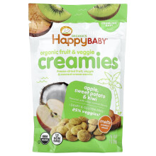 Happy Family Organics, Happy Baby, Crema di Frutta e Verdure Organica, Bambino in Movimento, Mele, Patata Dolce e Kiwi, 1 oz (28 g)